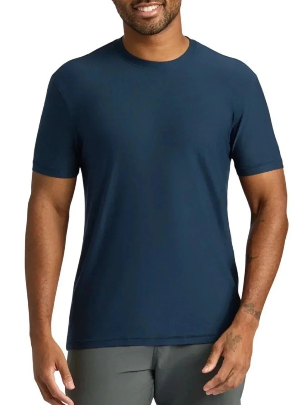 NWOT Banana Republic Men's XXL Blue Luxe Touch Tee 100% Cotton Crew Neck